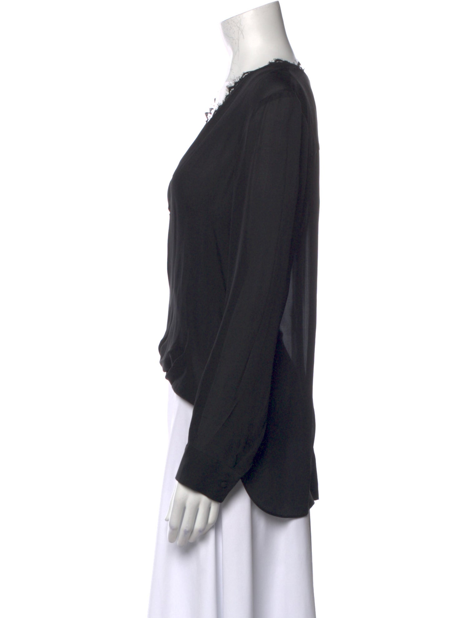 L'Agence Silk V-Neck Blouse