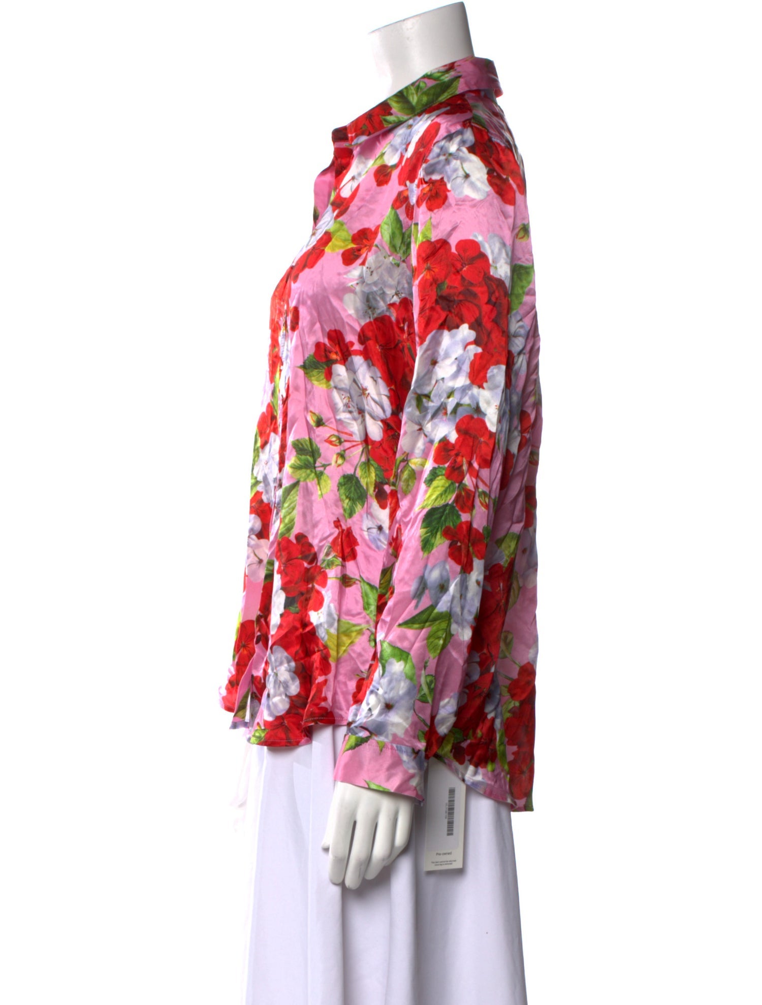 L'Agence Silk Floral Print Button-Up Top w/ Tags