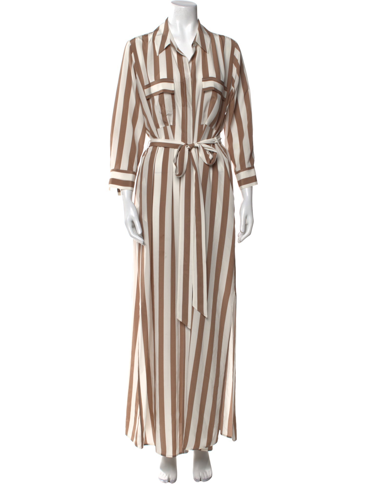 L'Agence Striped Long Dress