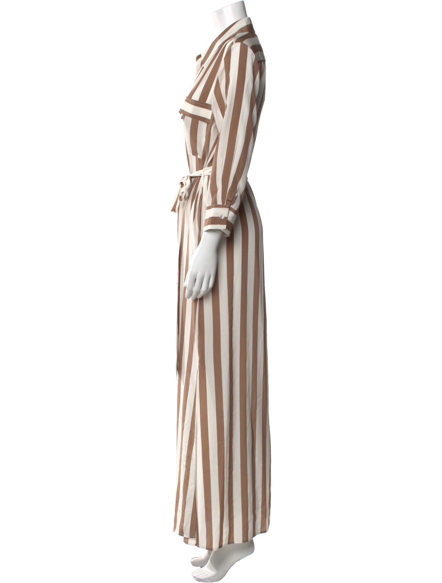 L'Agence Striped Long Dress