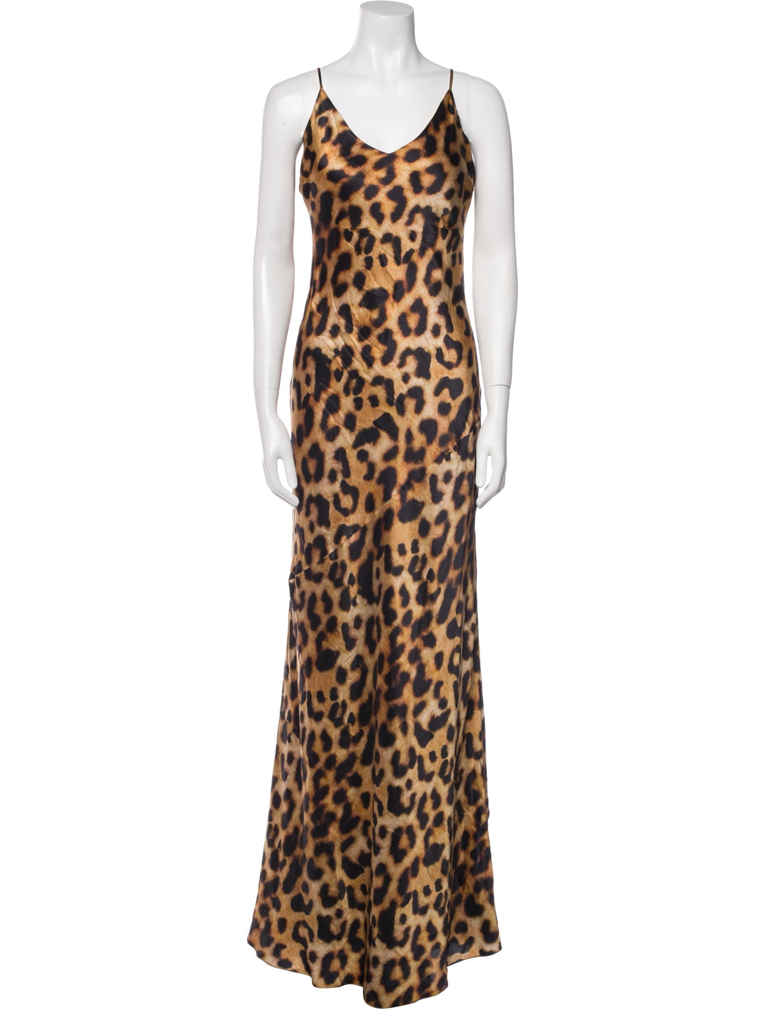 L'Agence Animal Print Long Dress