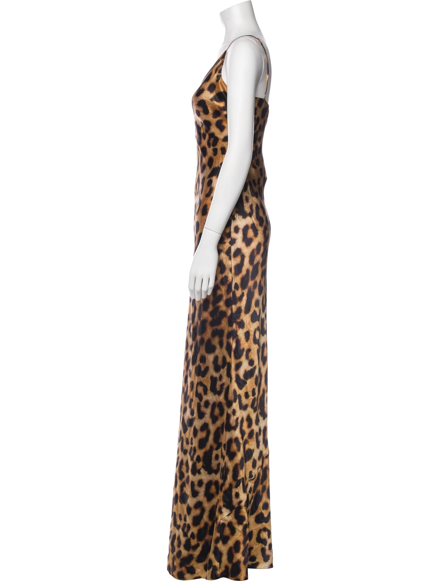 L'Agence Animal Print Long Dress