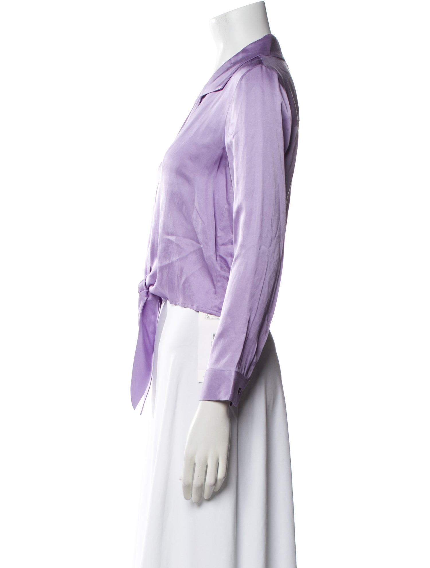 L'Agence V-Neck Three-Quarter Sleeve Blouse