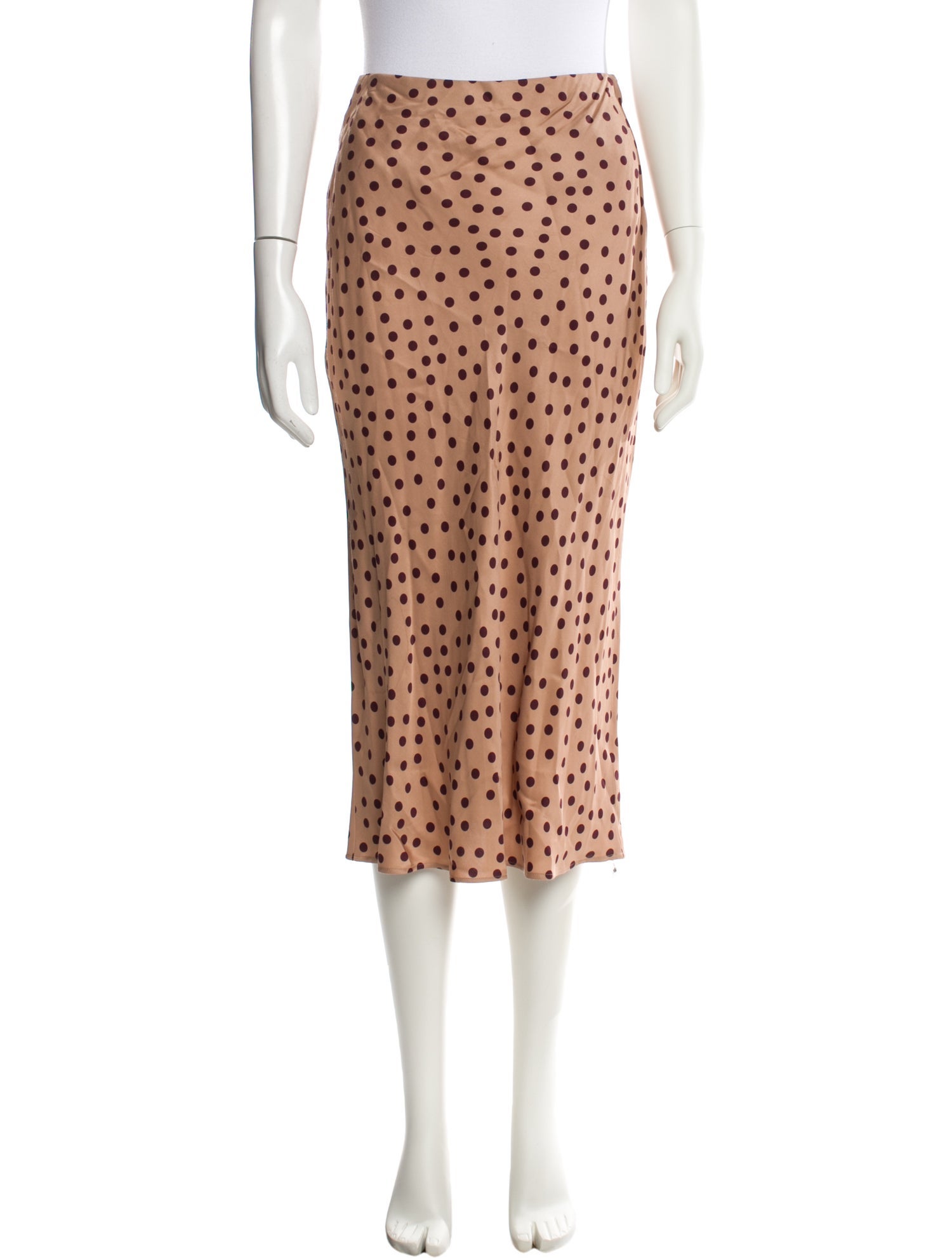 L'Agence Polka Dot Print Midi Length Skirt