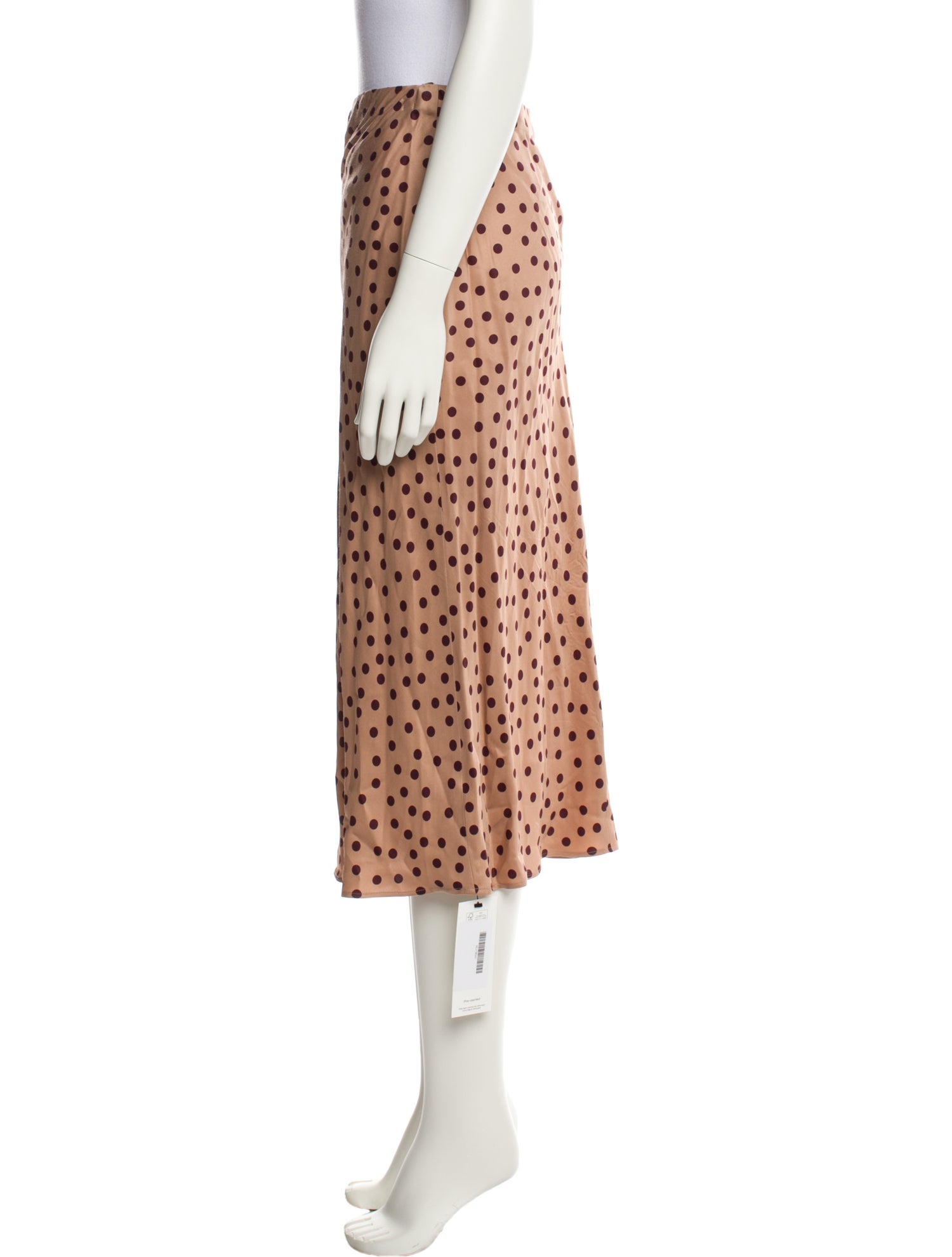 L'Agence Polka Dot Print Midi Length Skirt