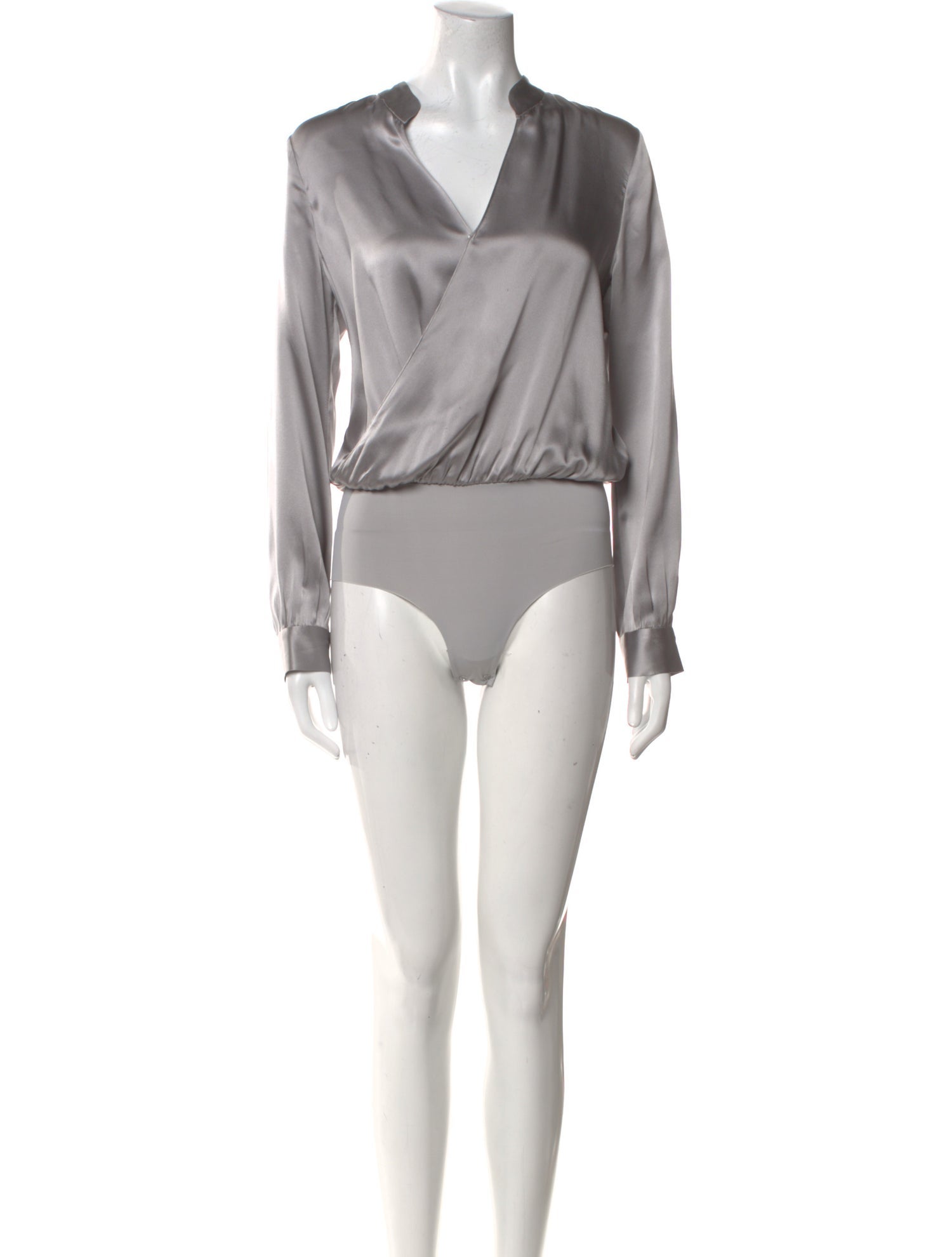 L'Agence Silk V-Neck Bodysuit
