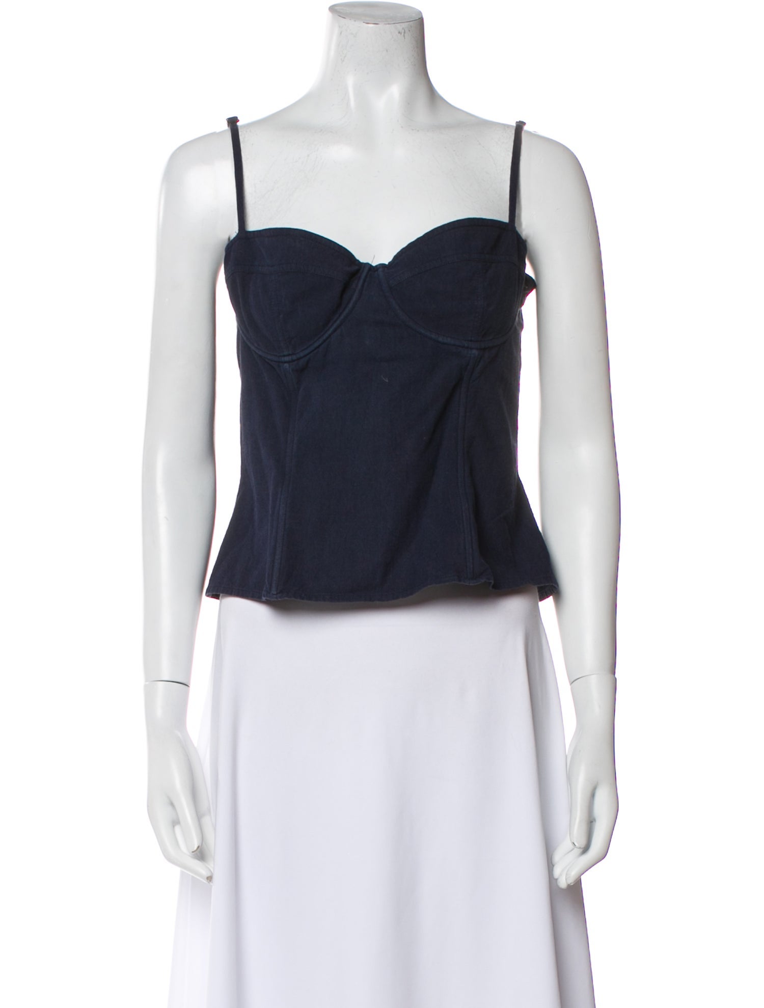 L'Agence Square Neckline Sleeveless Crop Top