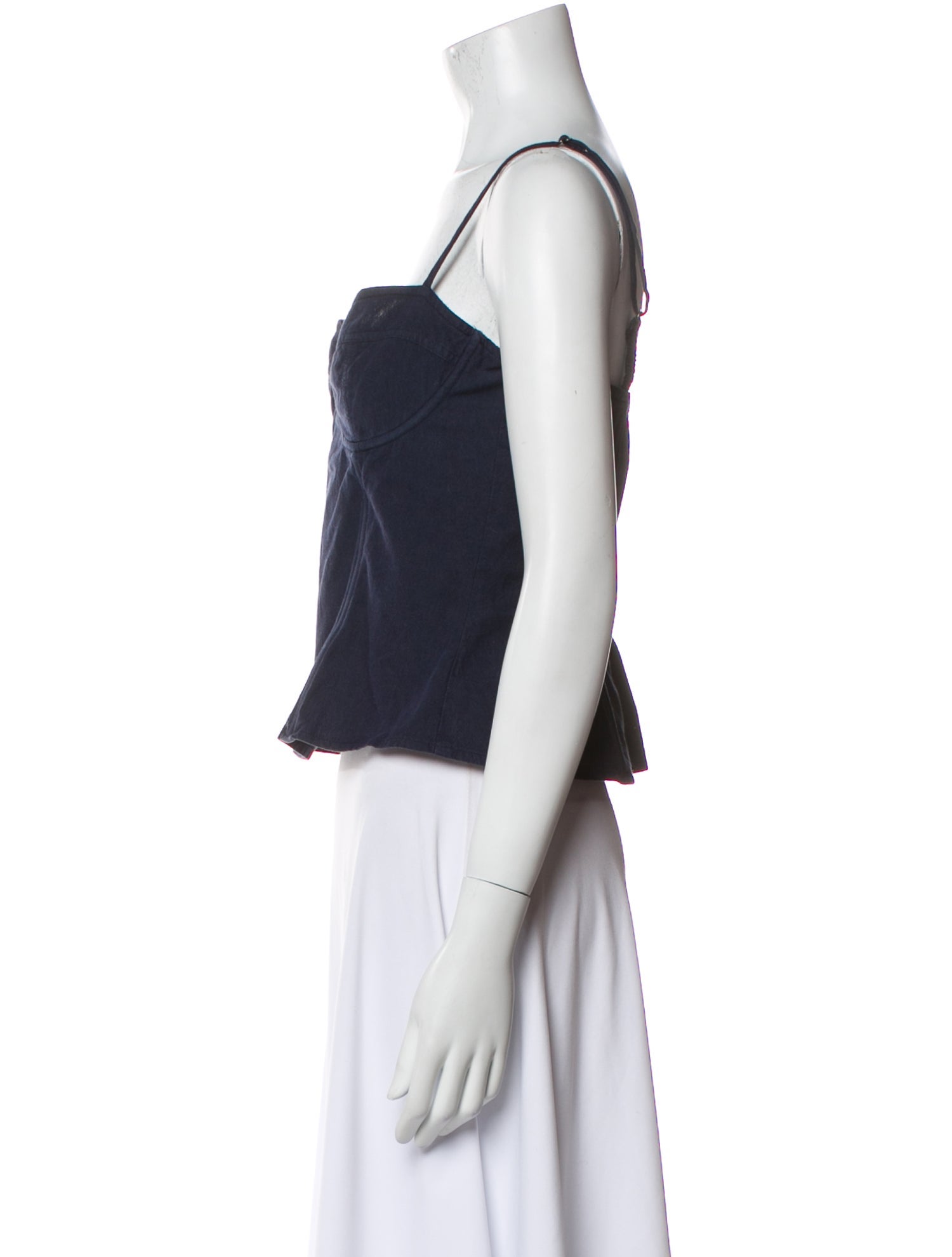 L'Agence Square Neckline Sleeveless Crop Top