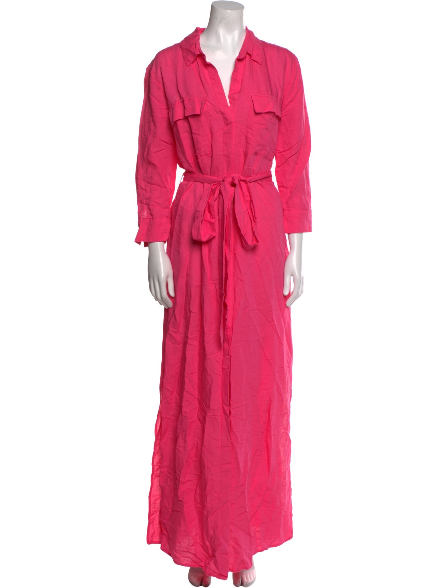 L'Agence Linen Midi Length Dress