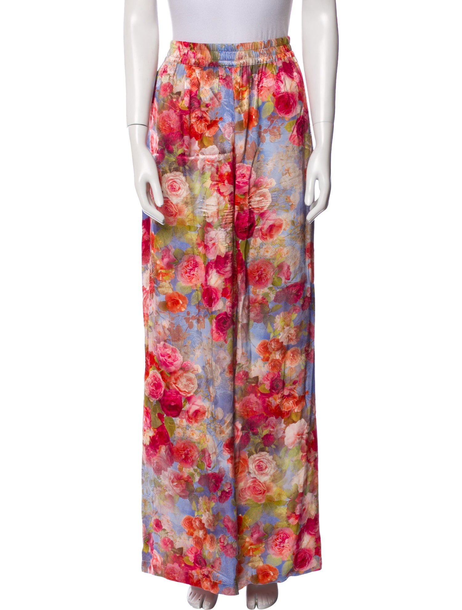 L'Agence Floral Print Wide Leg Pants