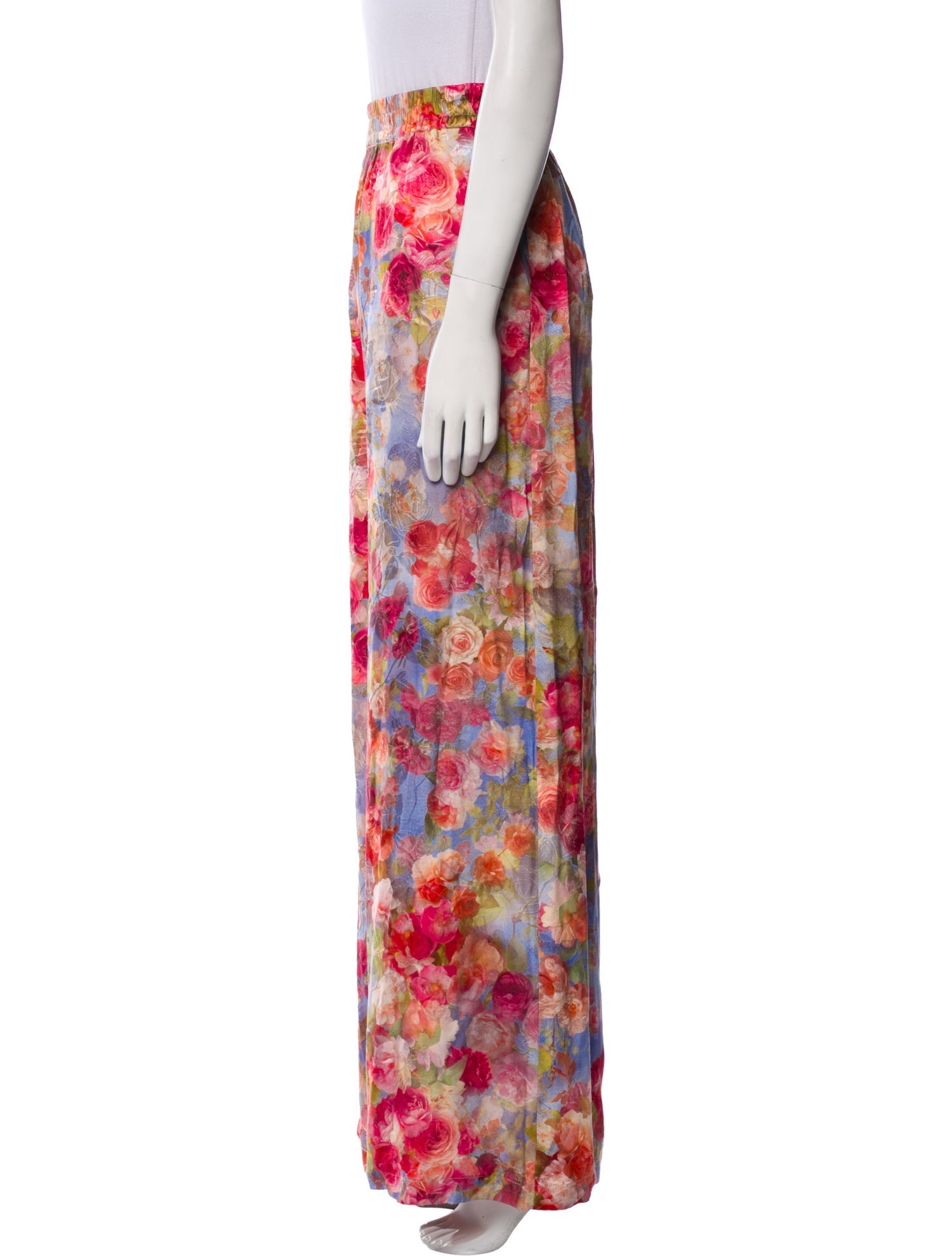 L'Agence Floral Print Wide Leg Pants
