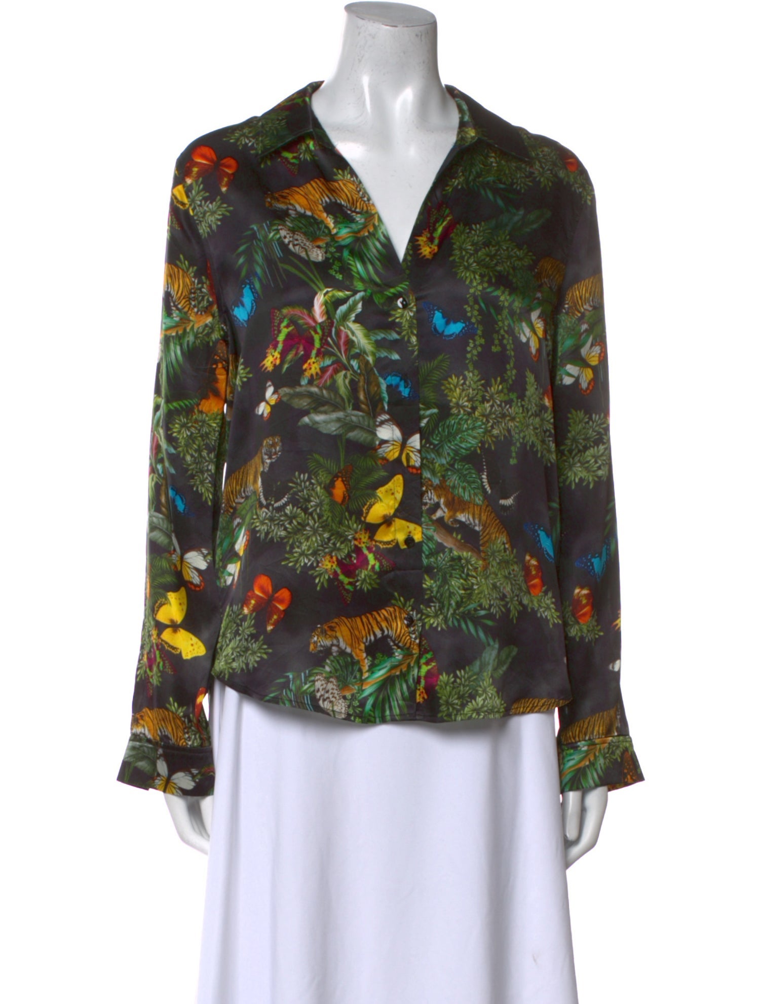 L'Agence Silk Floral Print Blouse