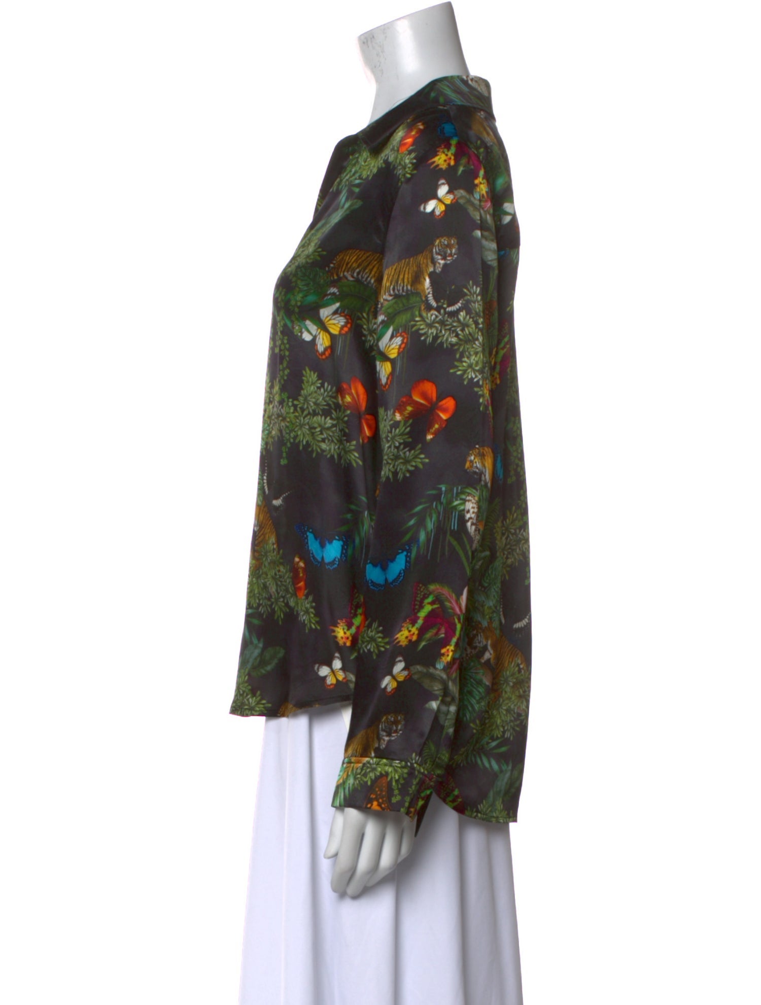 L'Agence Silk Floral Print Blouse