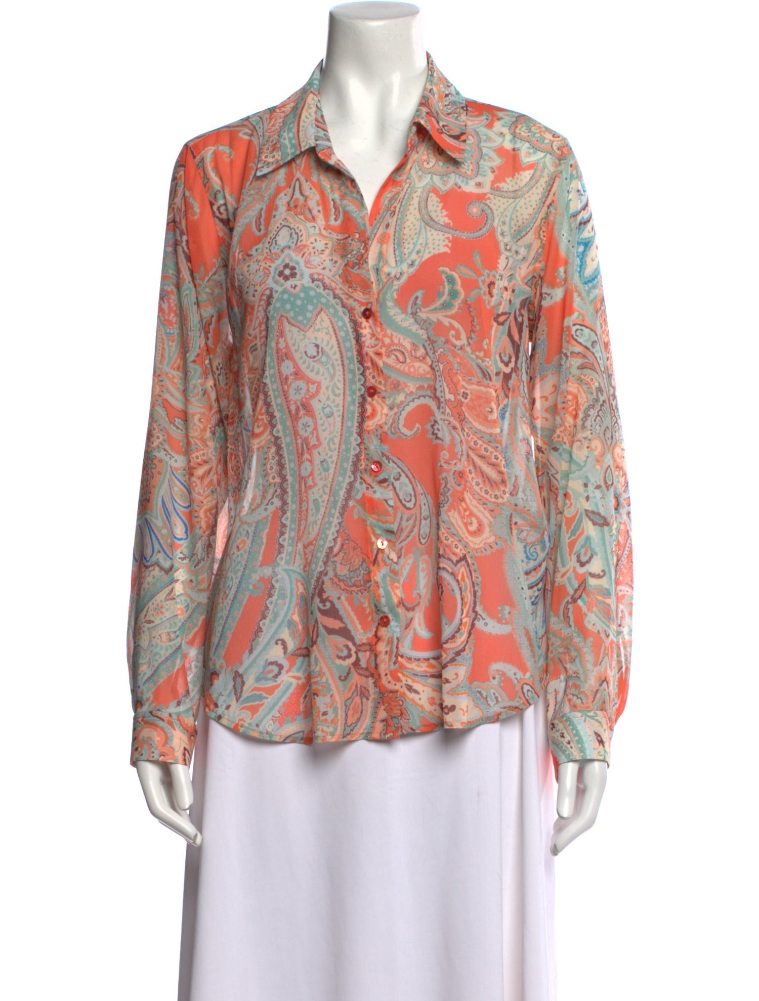 L'Agence Paisley Print Long Sleeve Blouse