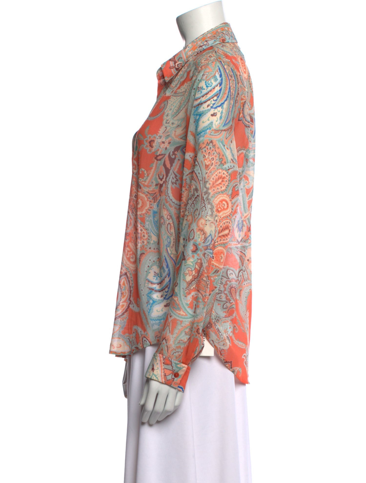 L'Agence Paisley Print Long Sleeve Blouse