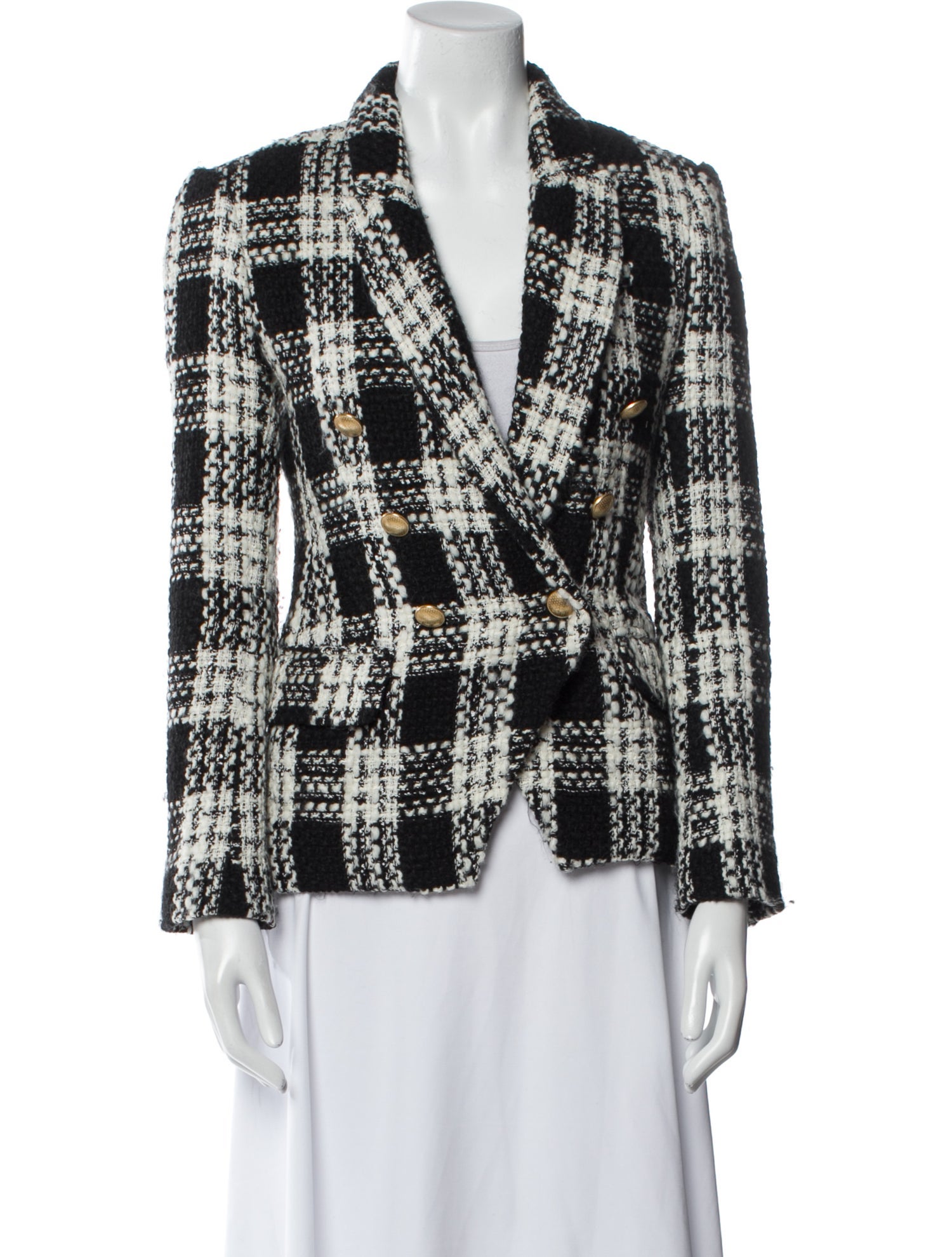 L'Agence Plaid Print Blazer
