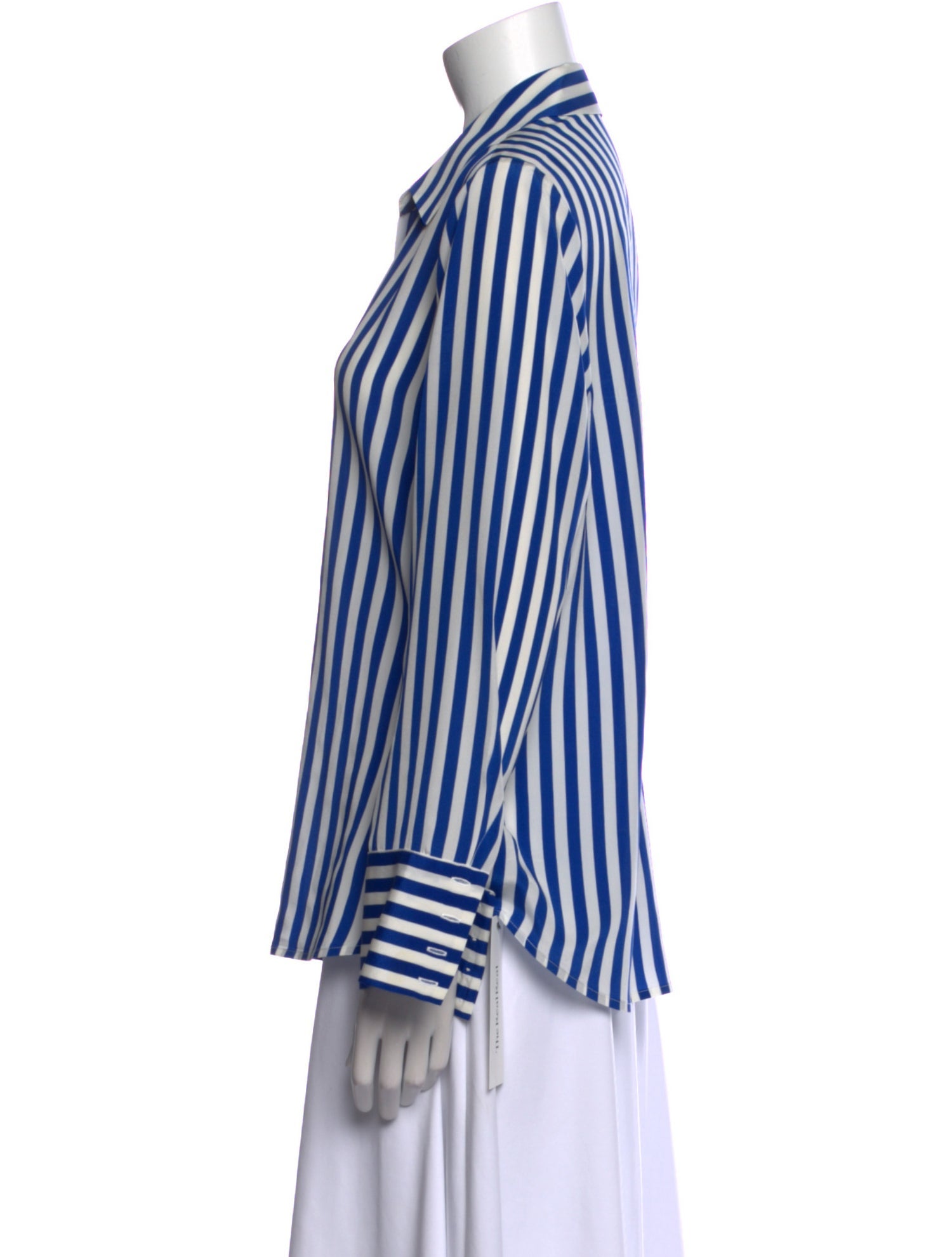 L'Agence Silk Striped Button-Up Top
