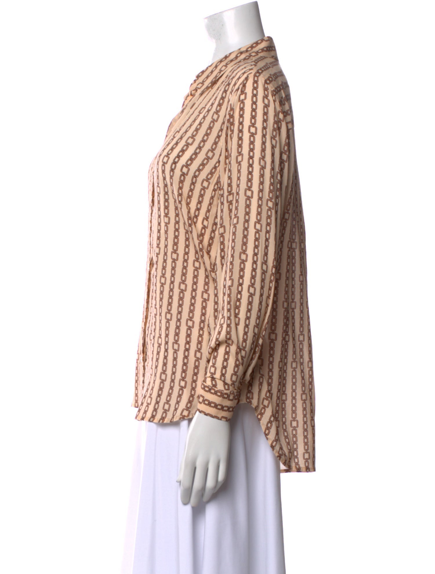 L'Agence Printed V-Neck Blouse