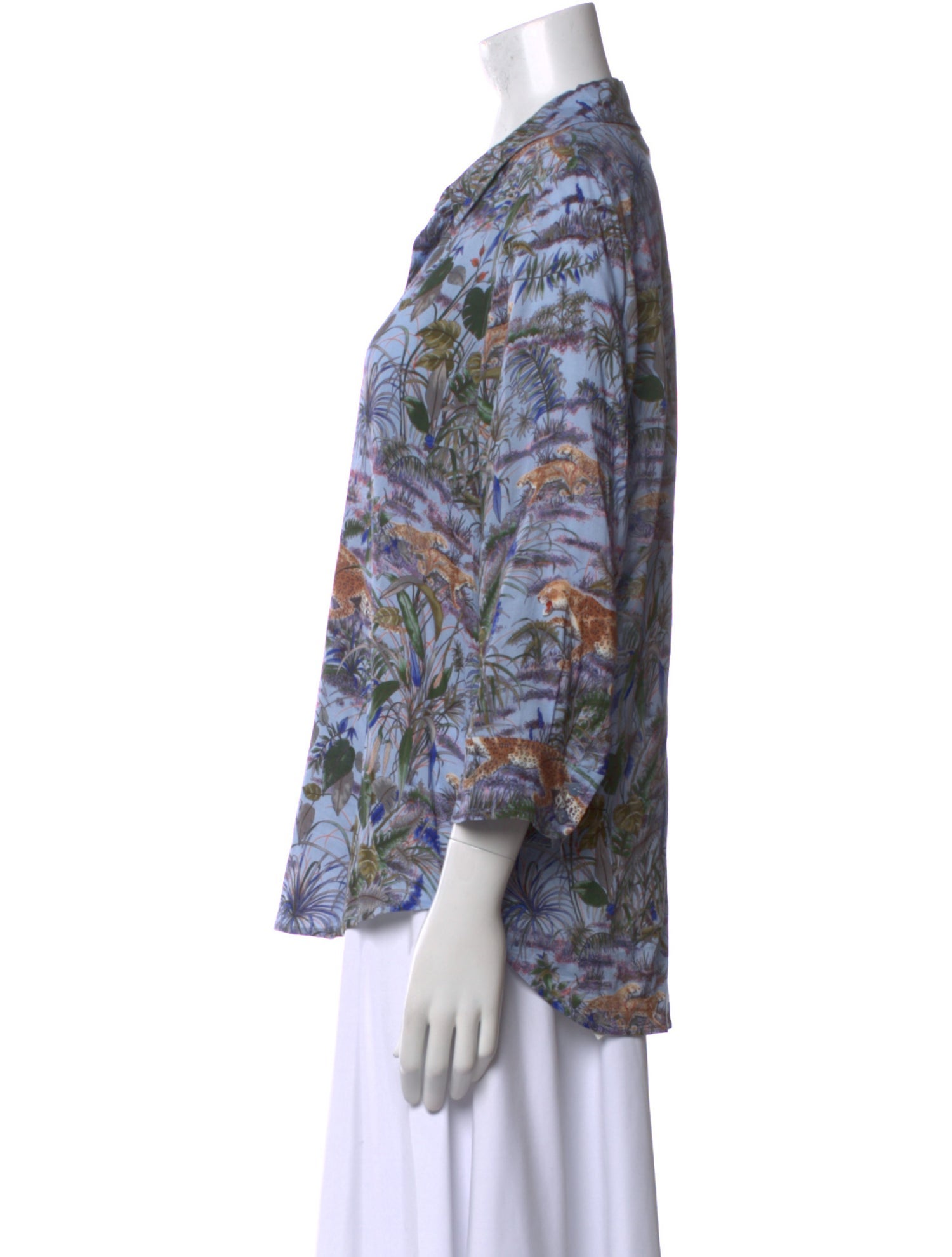 L'Agence Printed V-Neck Blouse