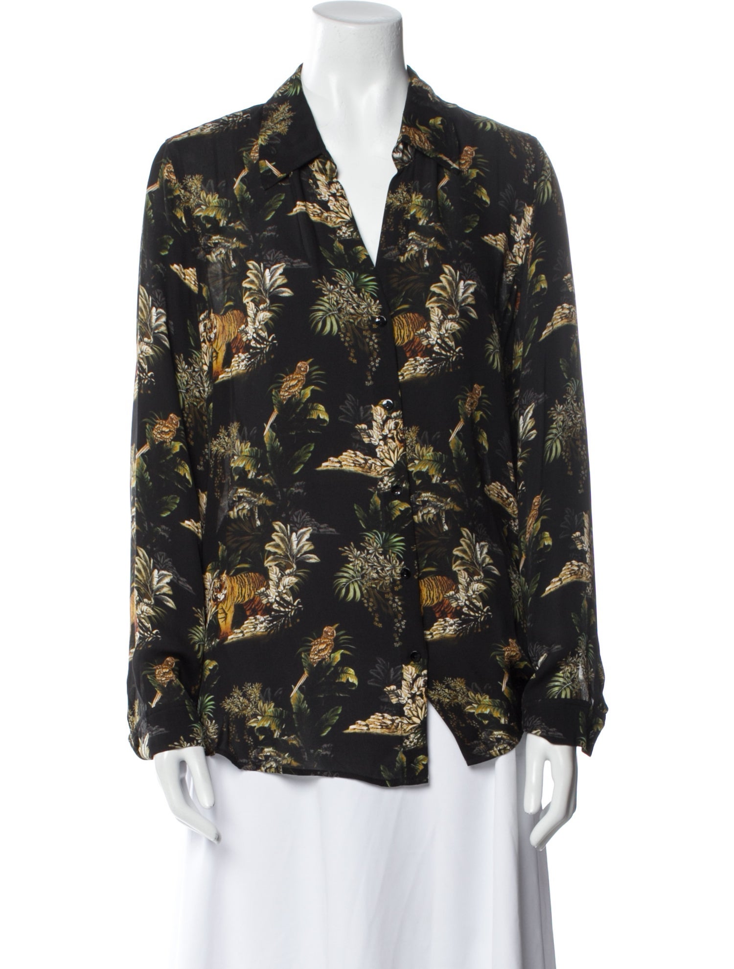 L'Agence Silk Floral Print Blouse