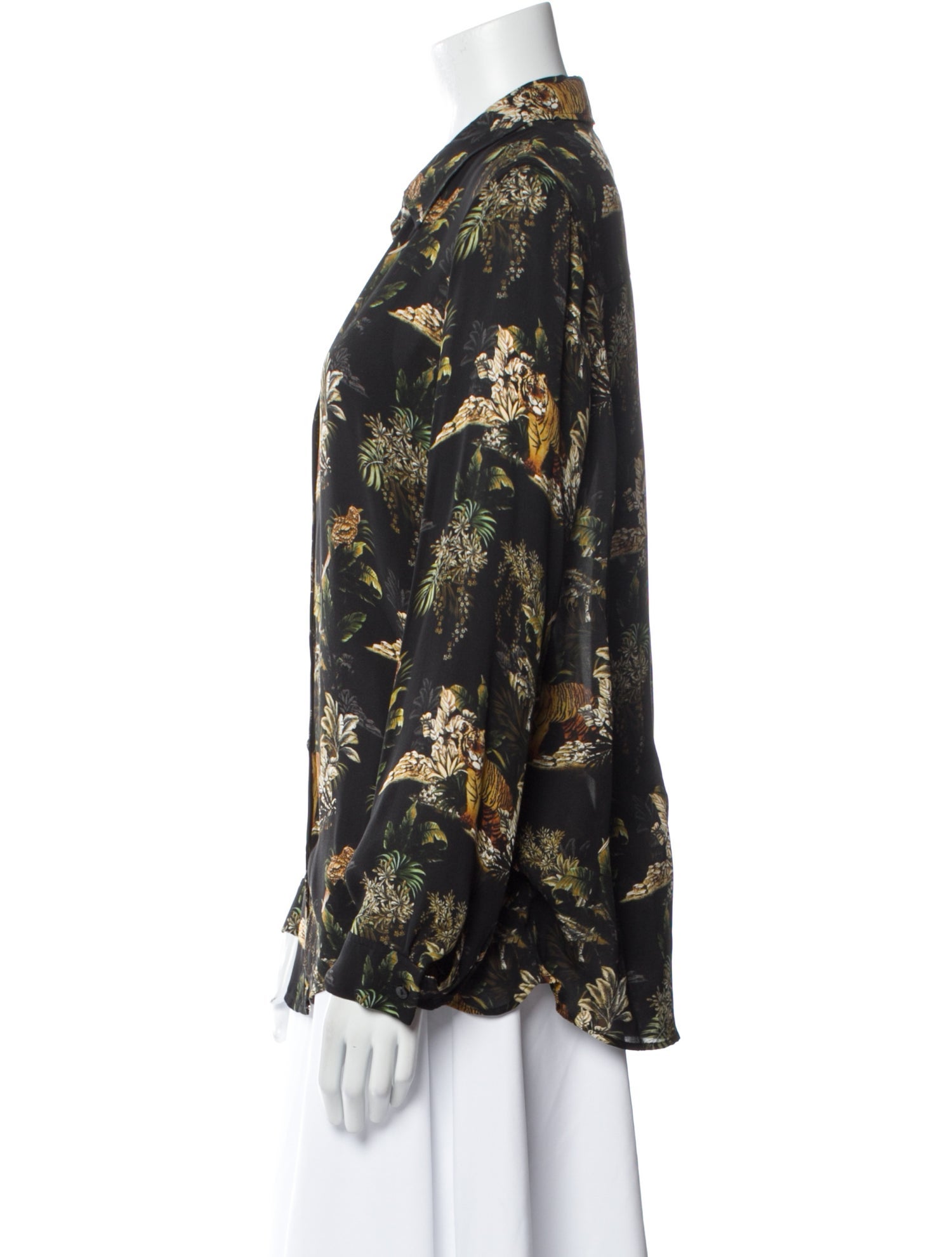 L'Agence Silk Floral Print Blouse
