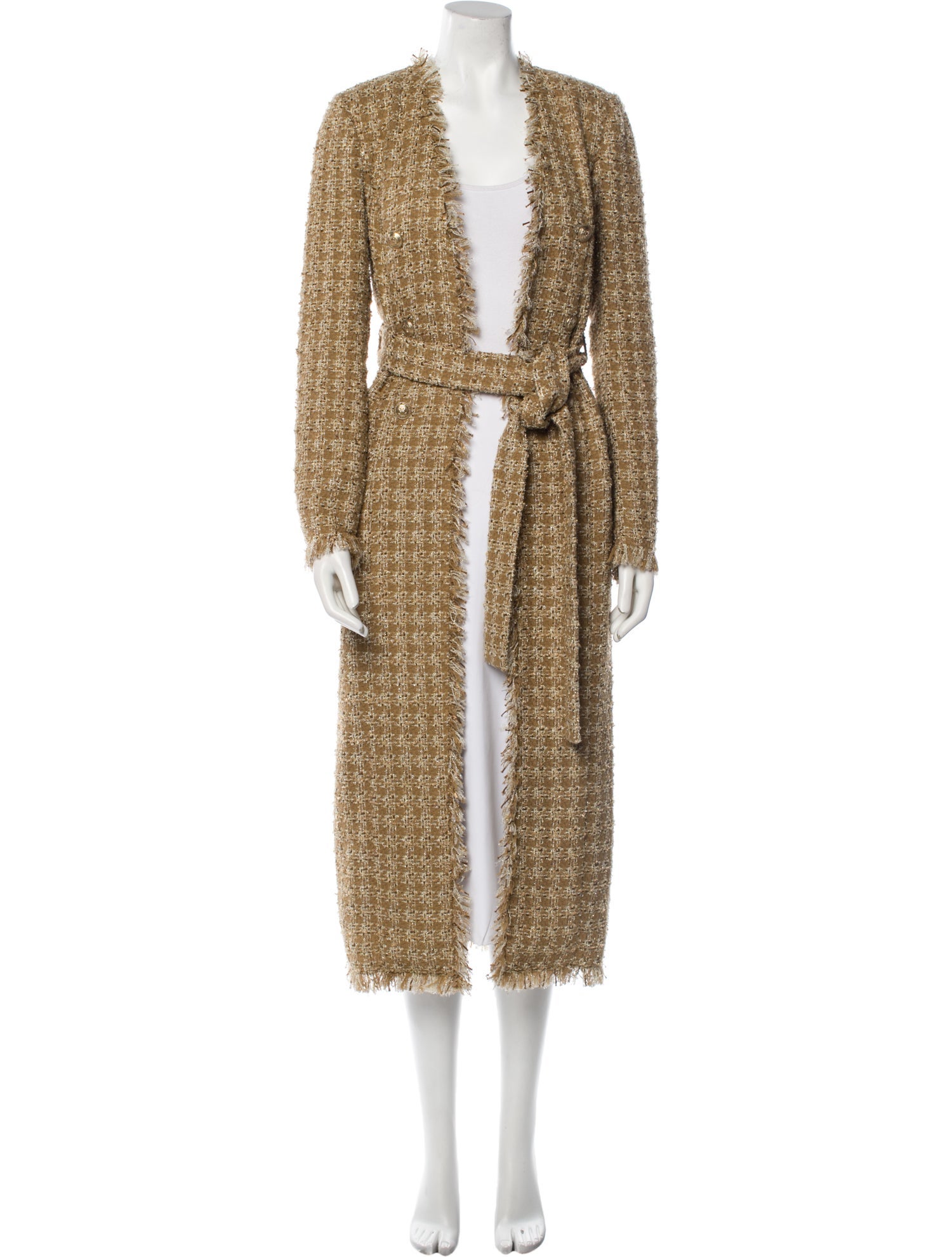 L'Agence Plaid Print Faux Fur Coat