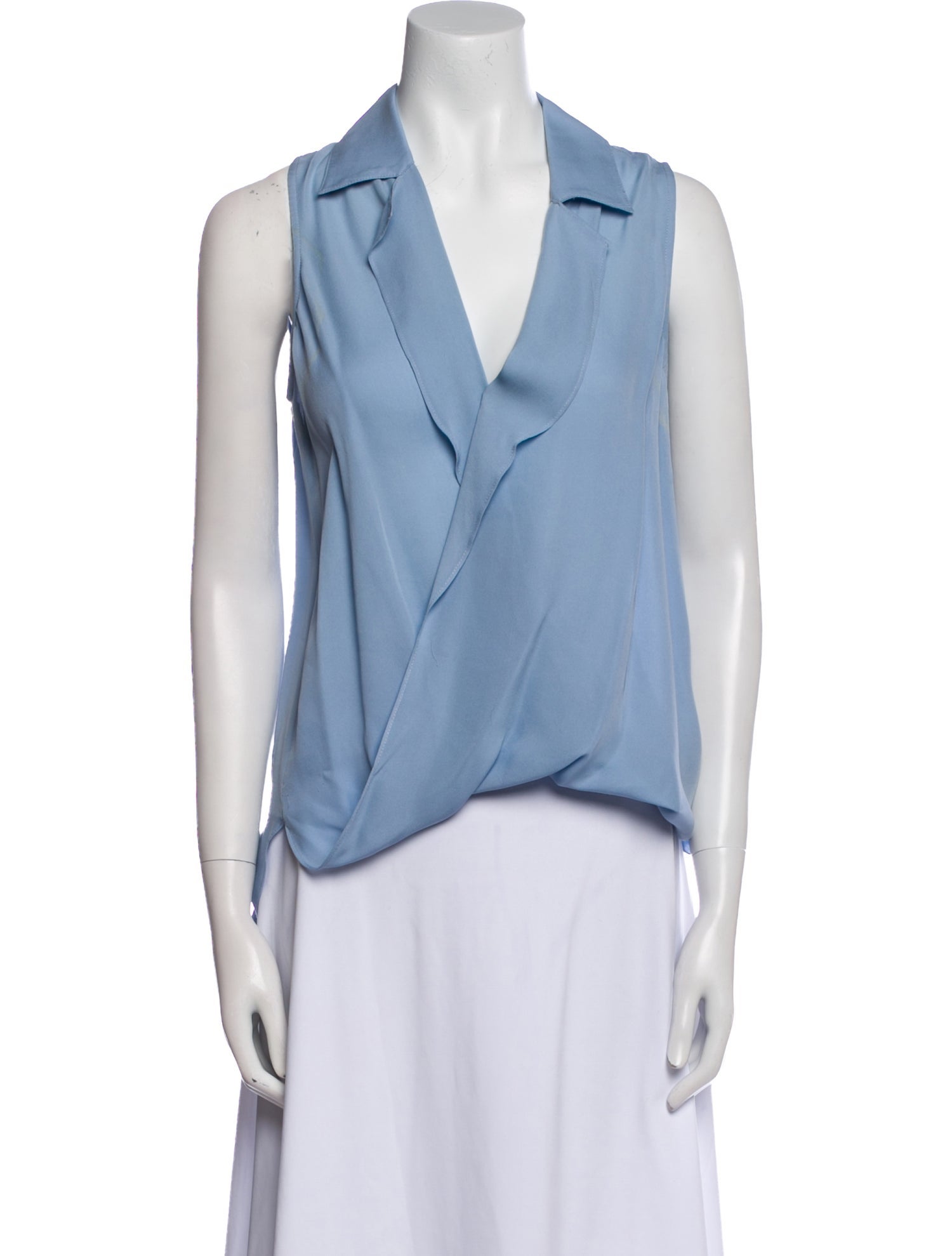 L'Agence Silk V-Neck Blouse
