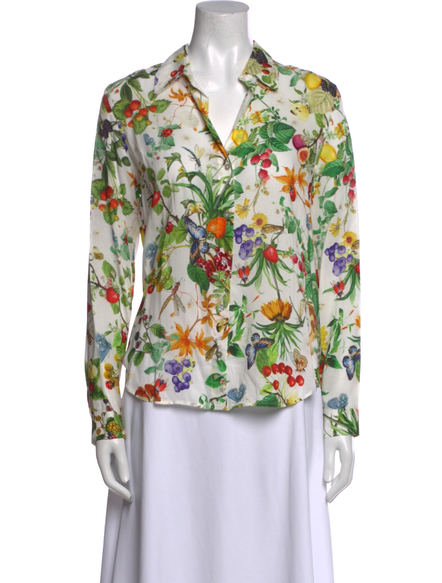 L'Agence Floral Print V-Neck Blouse w/ Tags