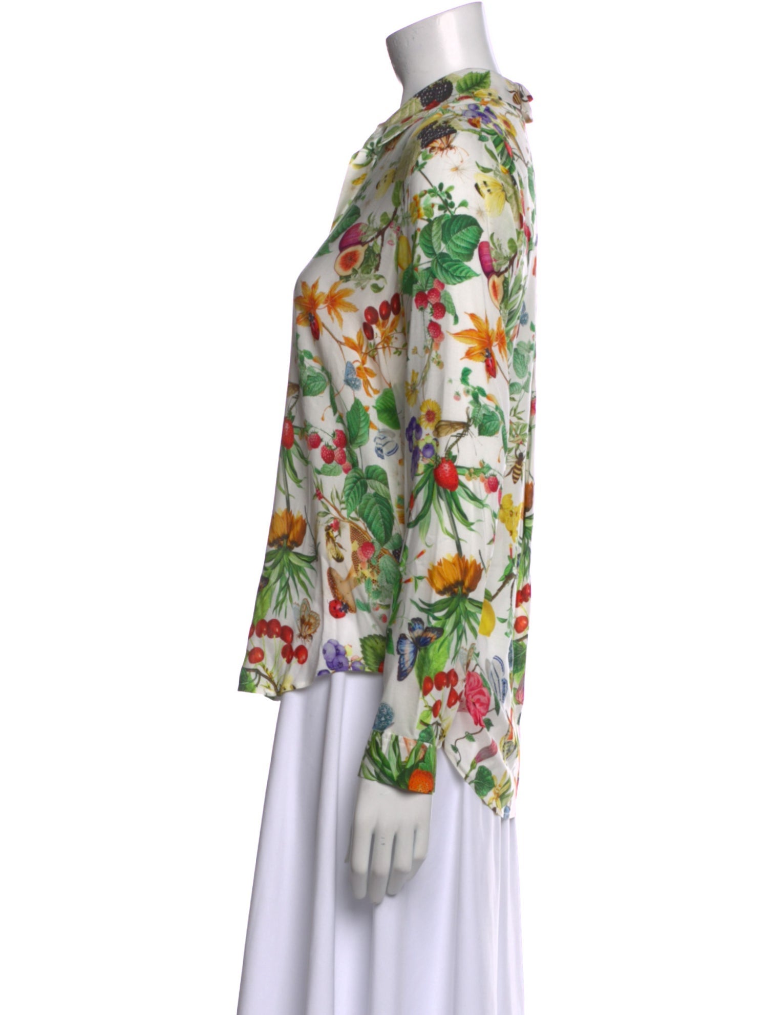 L'Agence Floral Print V-Neck Blouse w/ Tags