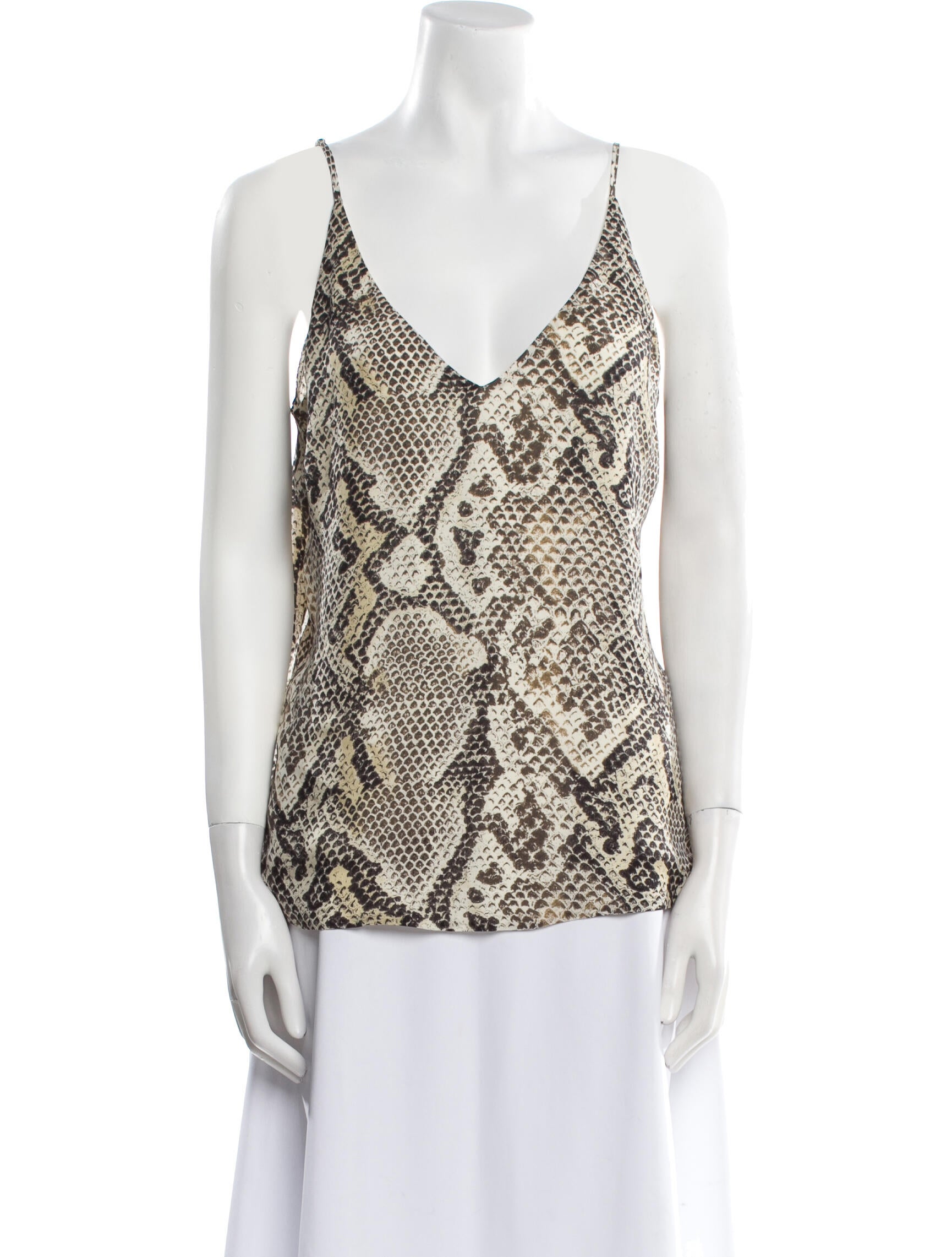 L'Agence Silk Animal Print Top