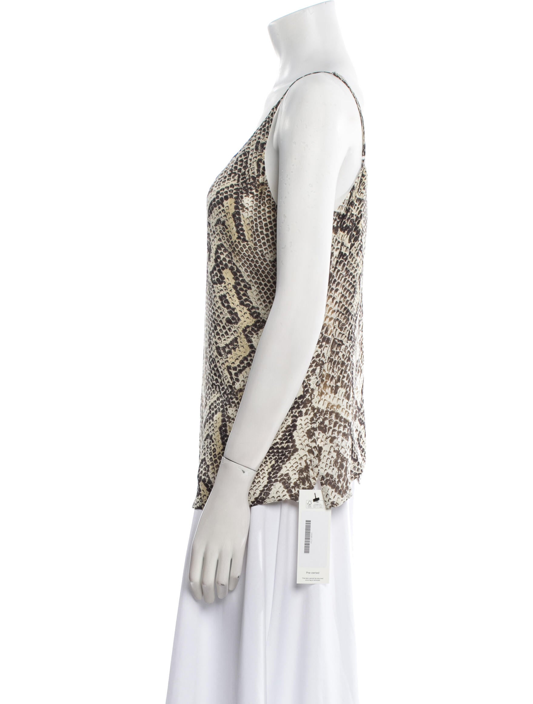 L'Agence Silk Animal Print Top