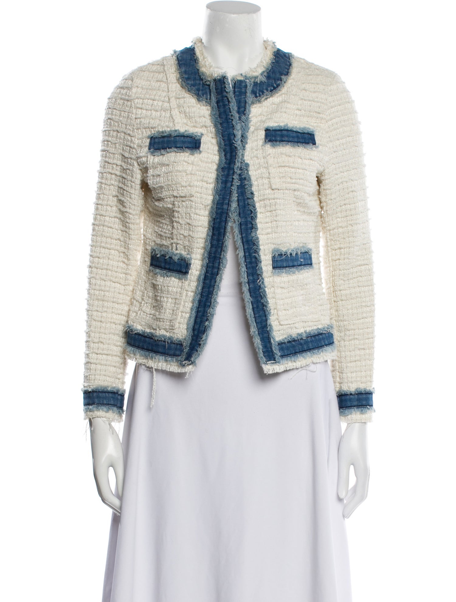 L'Agence Tweed Pattern Evening Jacket