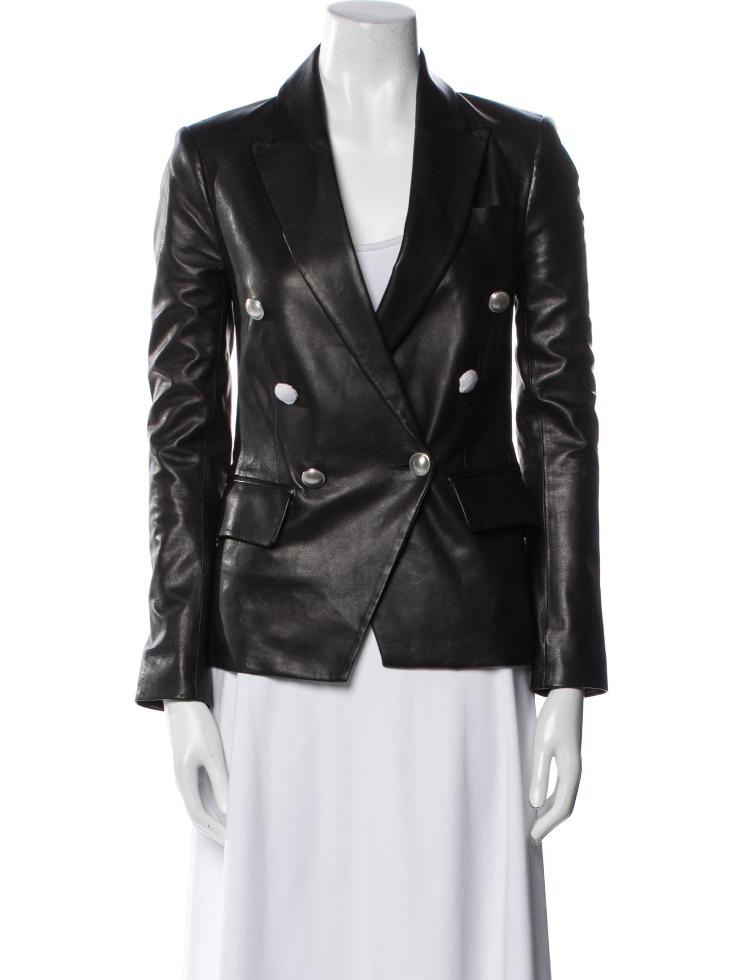 L'Agence Lamb Leather Blazer