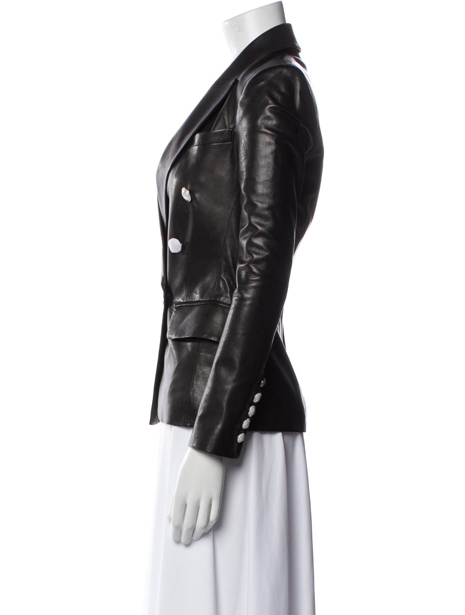 L'Agence Lamb Leather Blazer