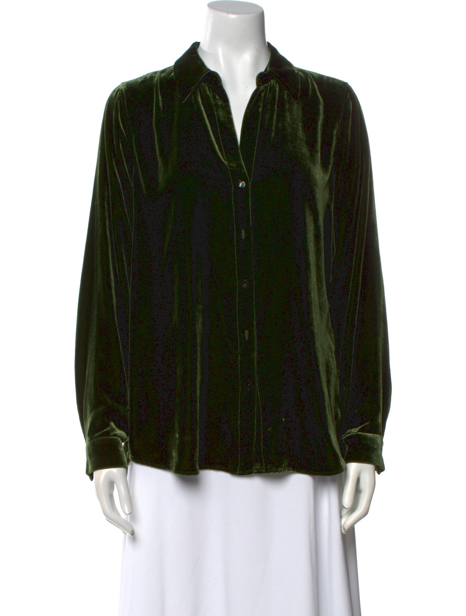 L'Agence Printed V-Neck Button-Up Top