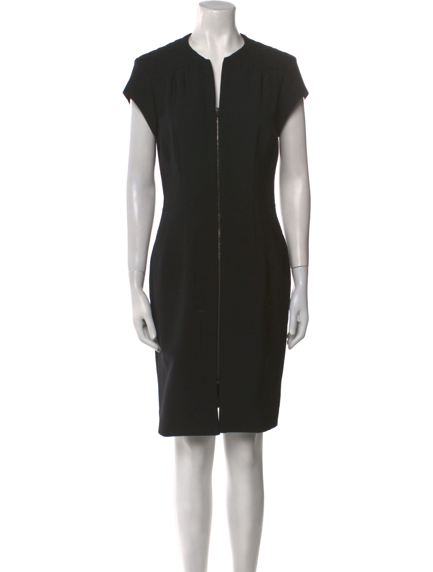 L'Agence V-Neck Knee-Length Dress