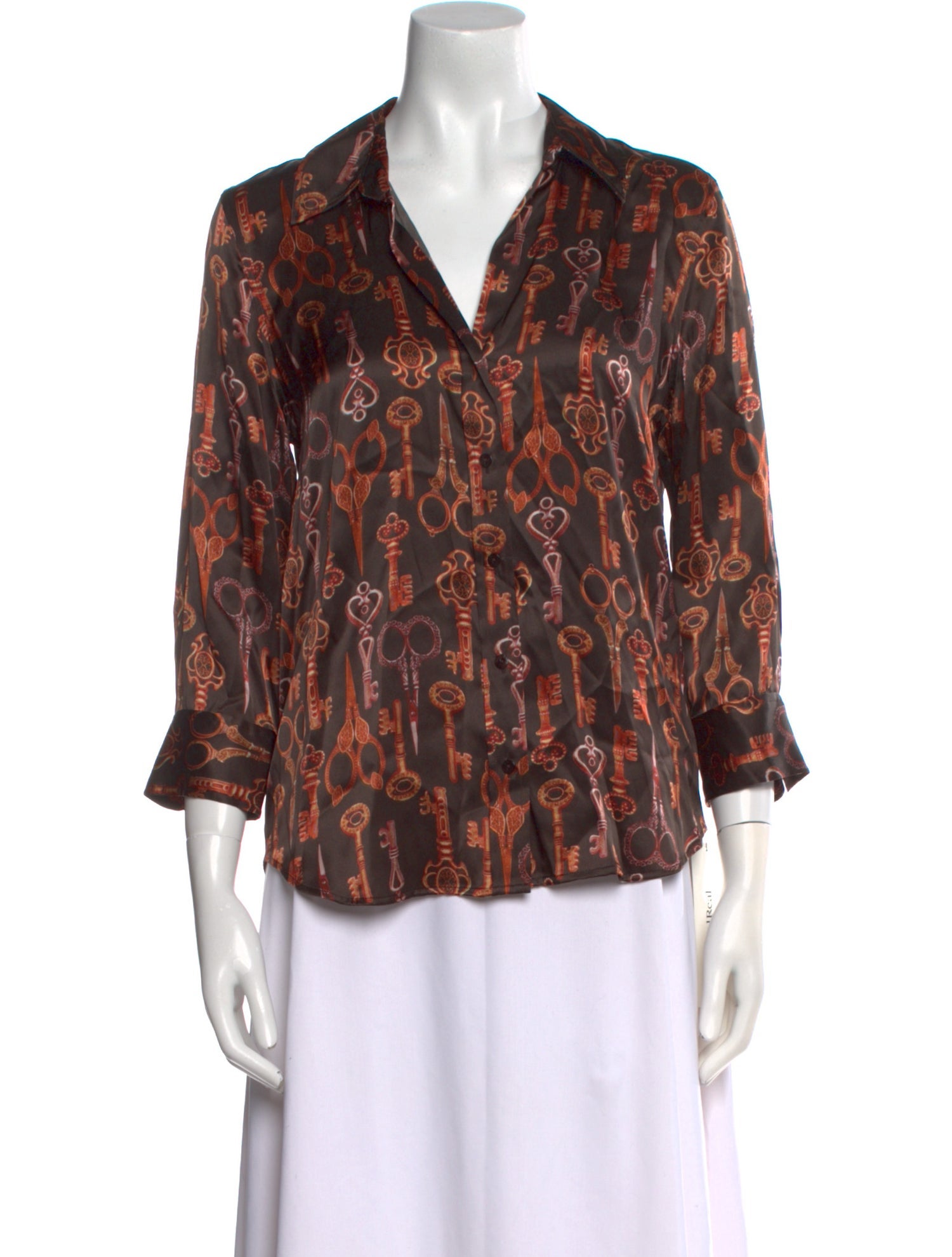 L'Agence Silk Printed Blouse w/ Tags