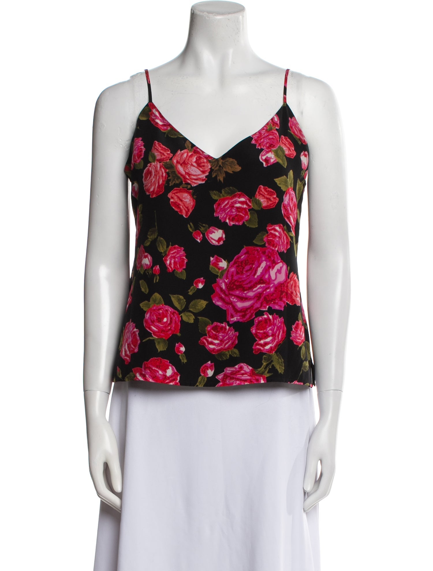 L'Agence Silk Floral Print Top