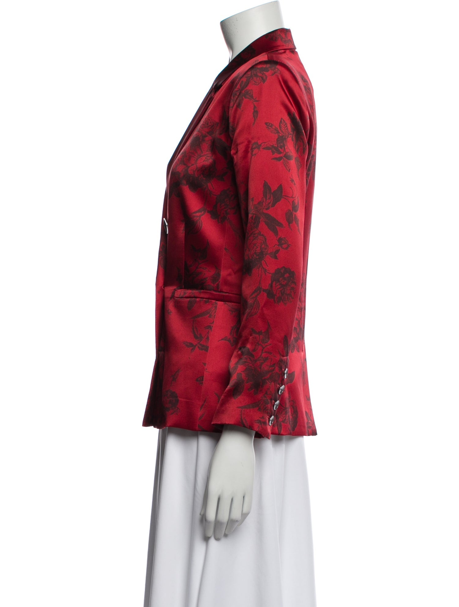 L'Agence Silk Floral Print Blazer
