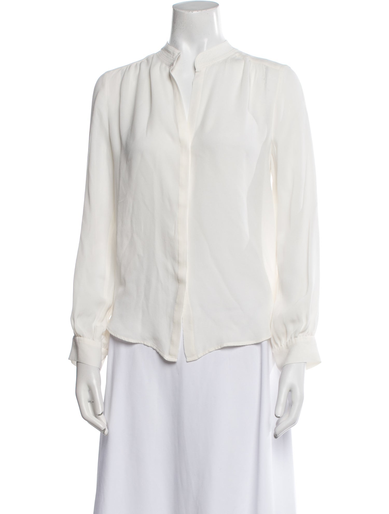 L'Agence Silk V-Neck Blouse