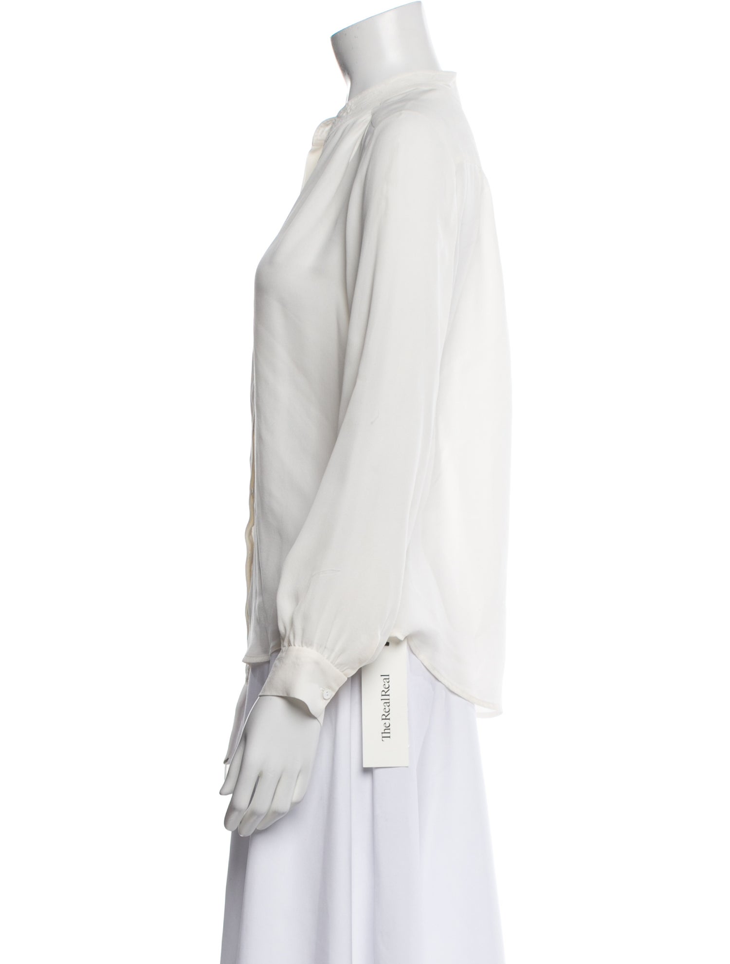 L'Agence Silk V-Neck Blouse