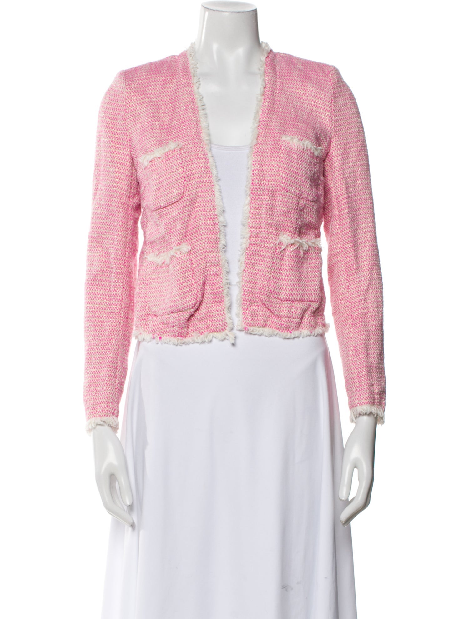 L'Agence Tweed Pattern Evening Jacket