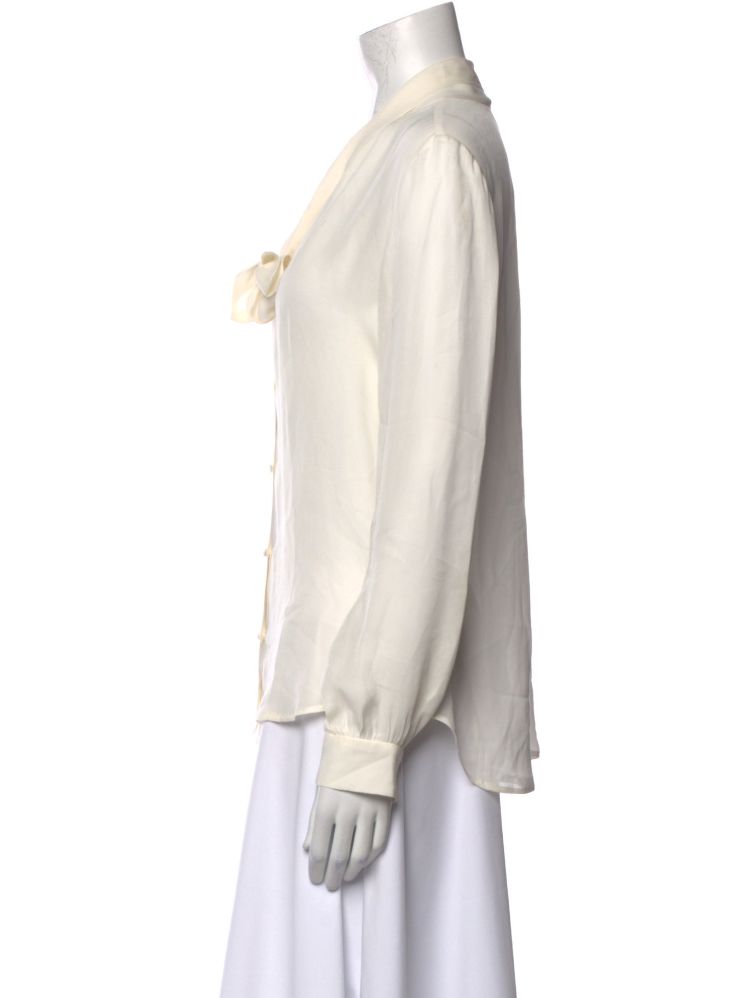 L'Agence Silk V-Neck Button-Up Top