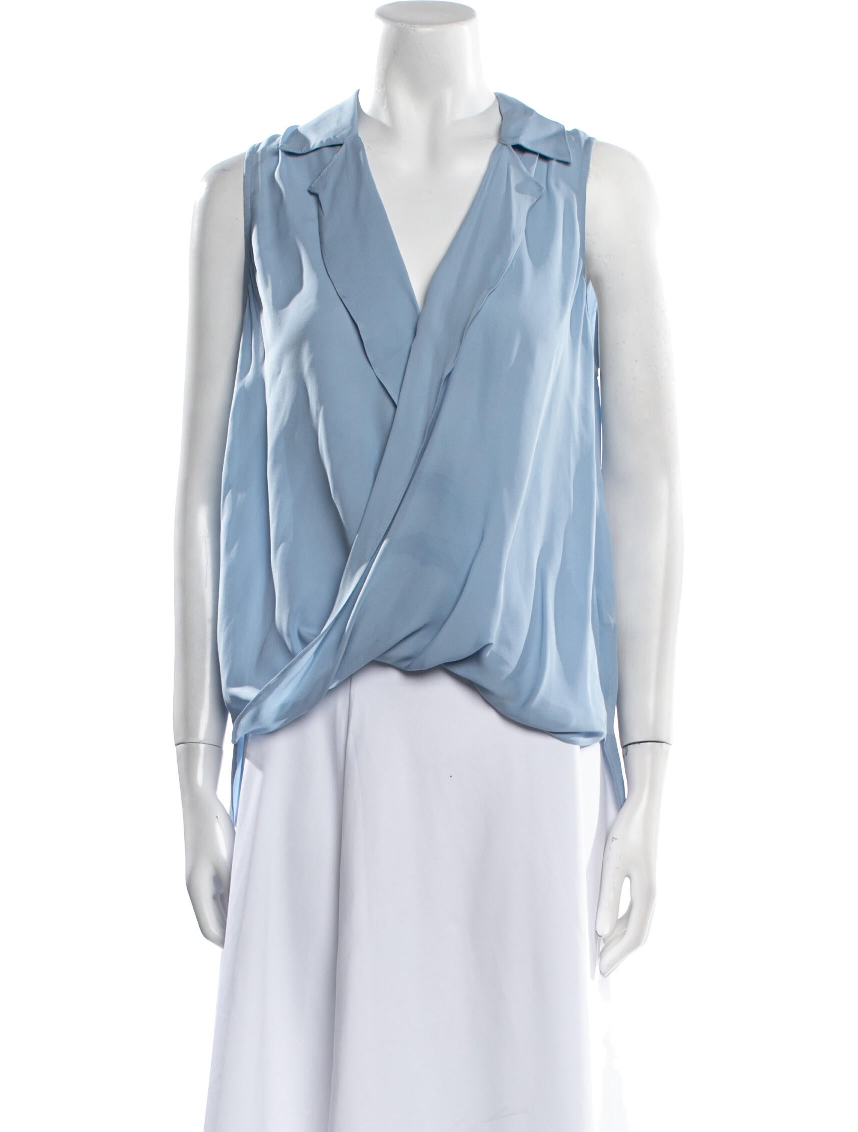 L'Agence Silk V-Neck Blouse