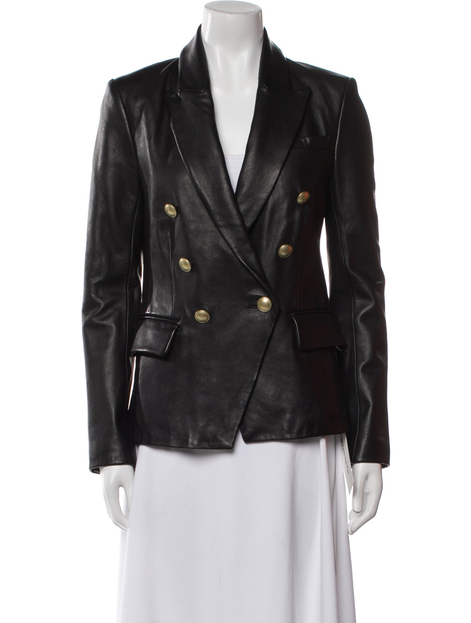 L'Agence Lamb Leather Blazer