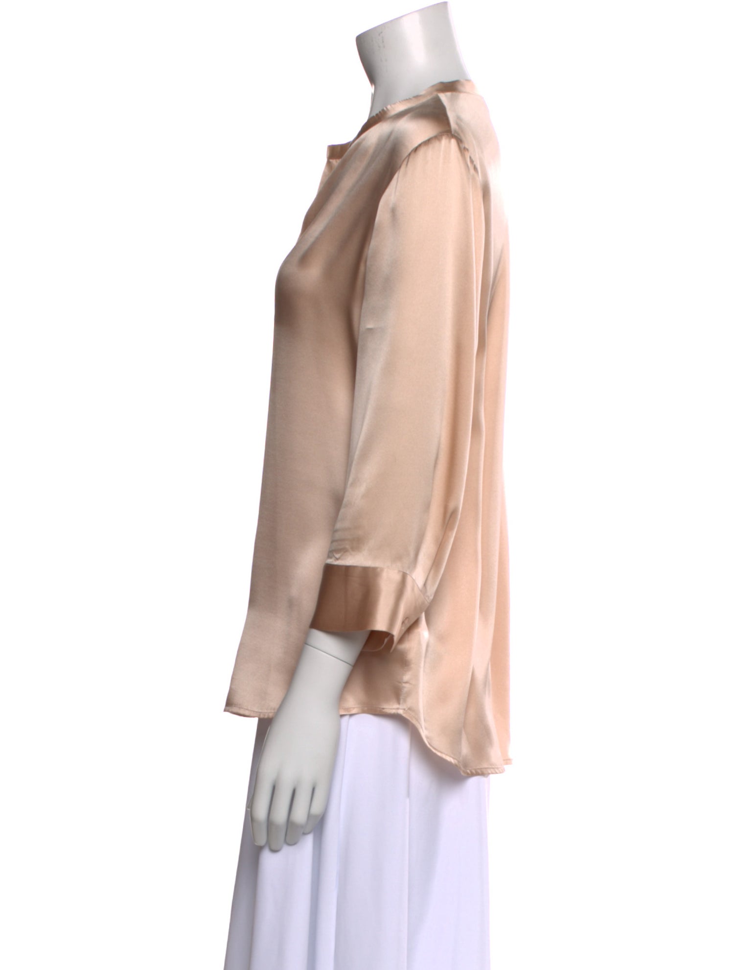 L'Agence Silk V-Neck Blouse
