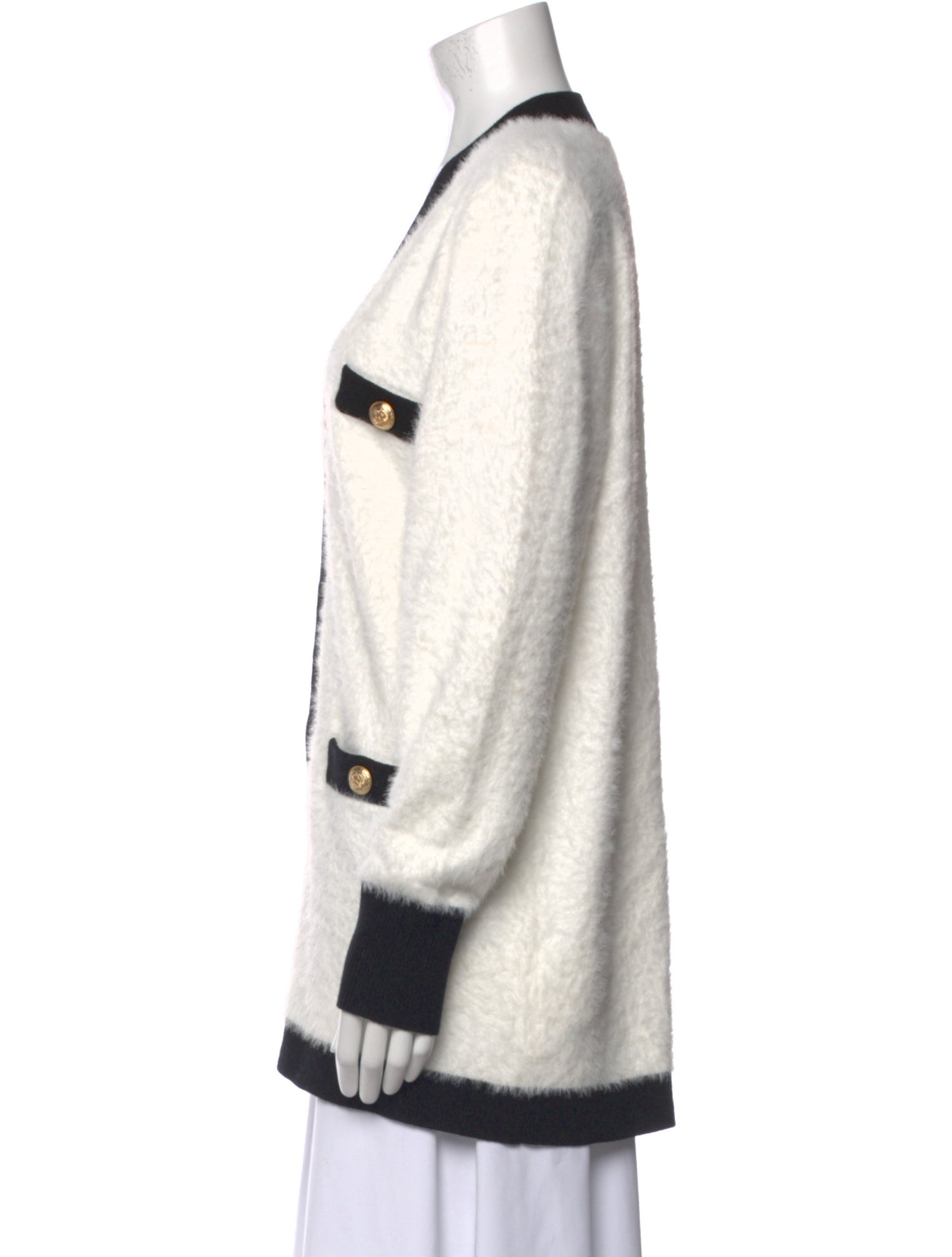 L'Agence Colorblock Pattern V-Neck Sweater