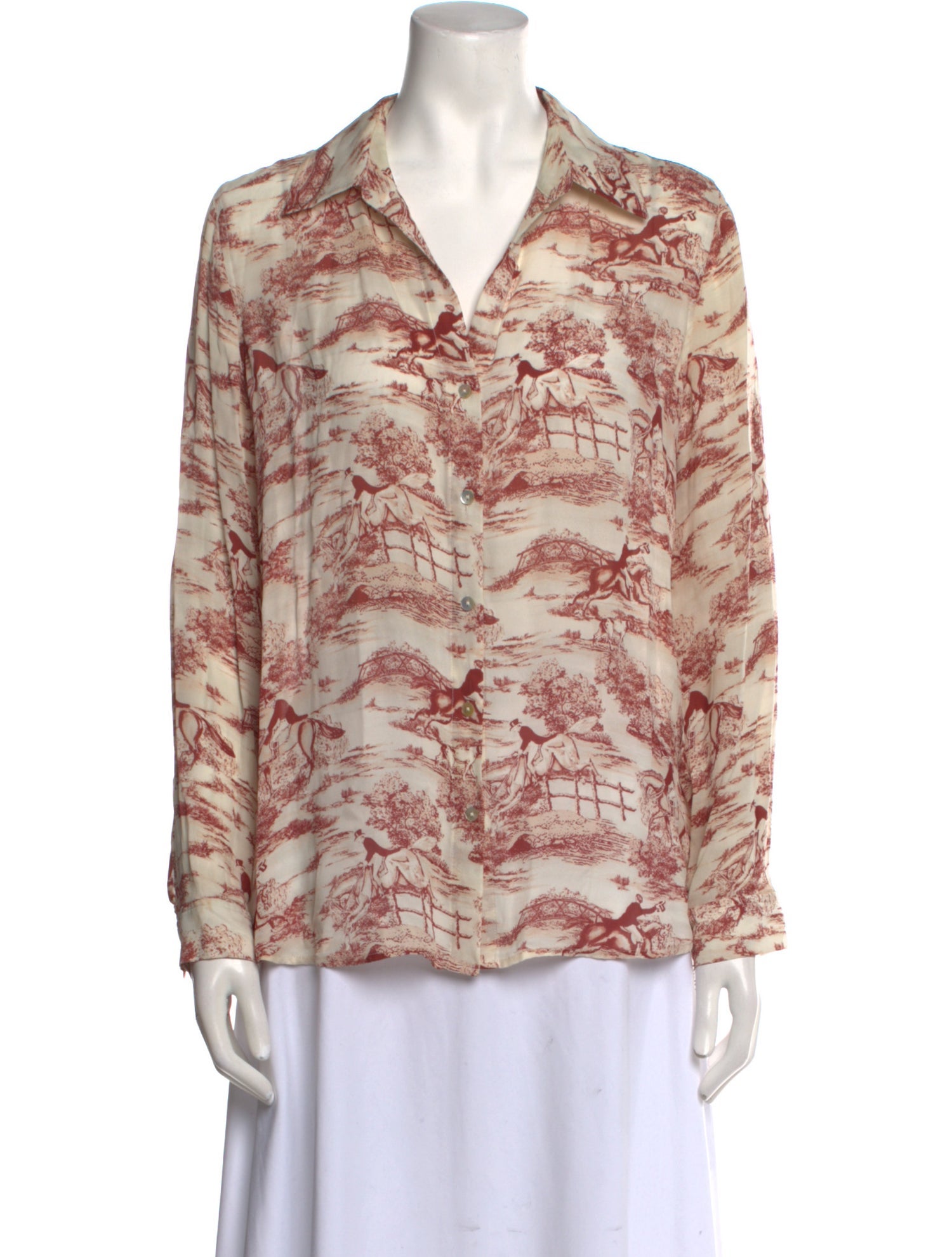 L'Agence Silk Printed Blouse