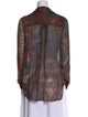 L'Agence Silk Printed Button-Up Top