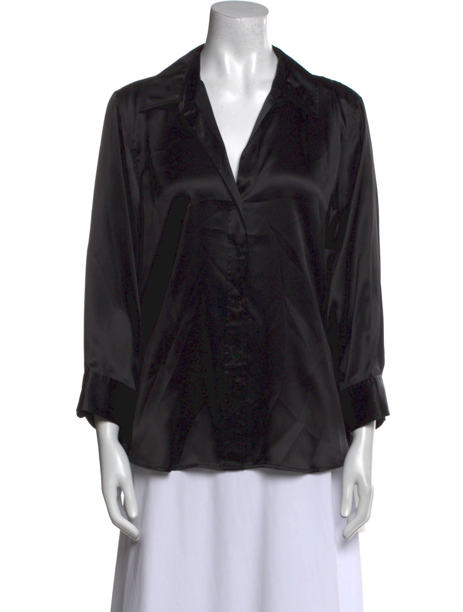 L'Agence Silk V-Neck Blouse